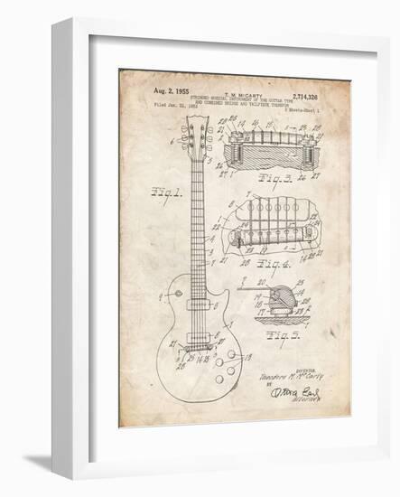 PP47 Vintage Parchment-Borders Cole-Framed Giclee Print