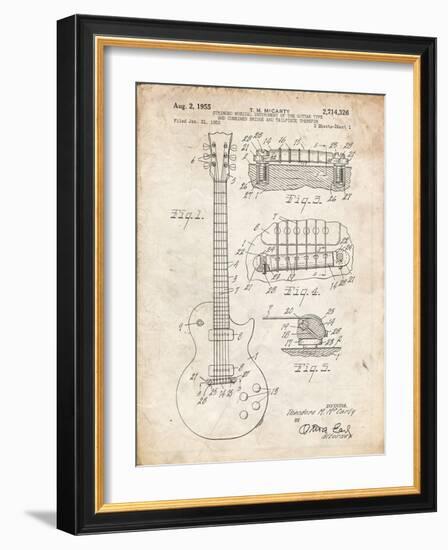 PP47 Vintage Parchment-Borders Cole-Framed Giclee Print