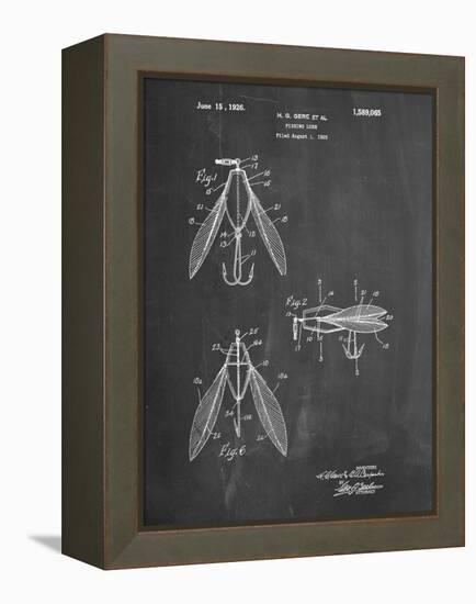 PP476-Chalkboard Surface Fishing Lure Patent Poster-Cole Borders-Framed Premier Image Canvas