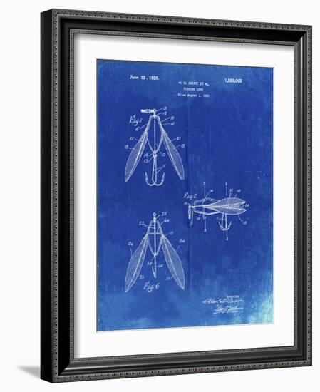 PP476-Faded Blueprint Surface Fishing Lure Patent Poster-Cole Borders-Framed Giclee Print