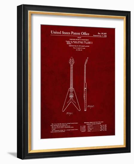 PP48 Burgundy-Borders Cole-Framed Giclee Print