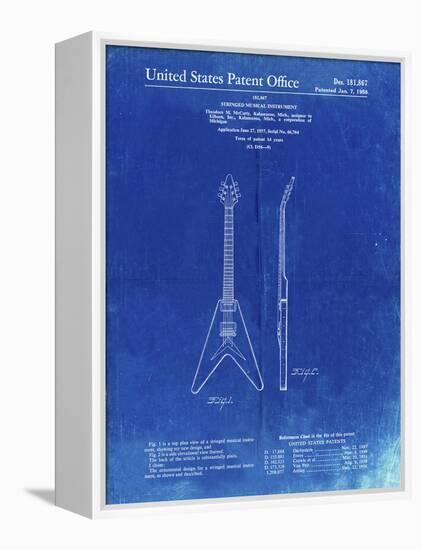 PP48 Faded Blueprint-Borders Cole-Framed Premier Image Canvas