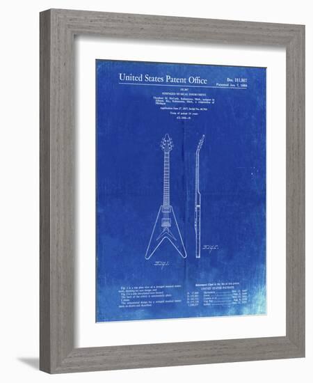 PP48 Faded Blueprint-Borders Cole-Framed Giclee Print