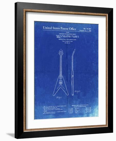 PP48 Faded Blueprint-Borders Cole-Framed Giclee Print