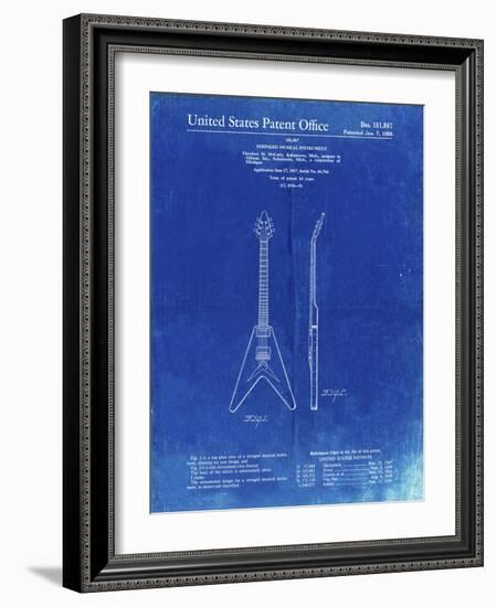 PP48 Faded Blueprint-Borders Cole-Framed Giclee Print