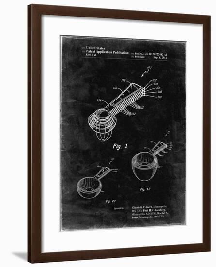 PP484-Black grunge Stacking Measuring Cups Patent Poster-Cole Borders-Framed Giclee Print