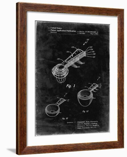 PP484-Black grunge Stacking Measuring Cups Patent Poster-Cole Borders-Framed Giclee Print