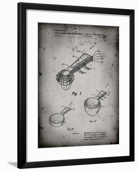 PP484-Faded Grey Stacking Measuring Cups Patent Poster-Cole Borders-Framed Giclee Print