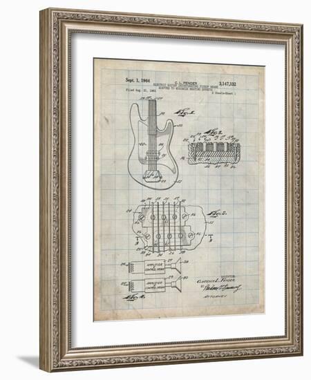 PP49 Antique Grid Parchment-Borders Cole-Framed Giclee Print