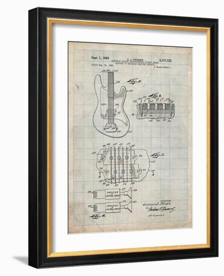 PP49 Antique Grid Parchment-Borders Cole-Framed Giclee Print
