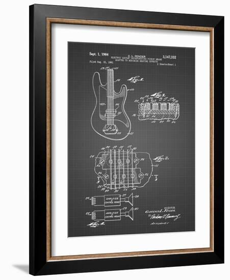 PP49 Black Grid-Borders Cole-Framed Giclee Print