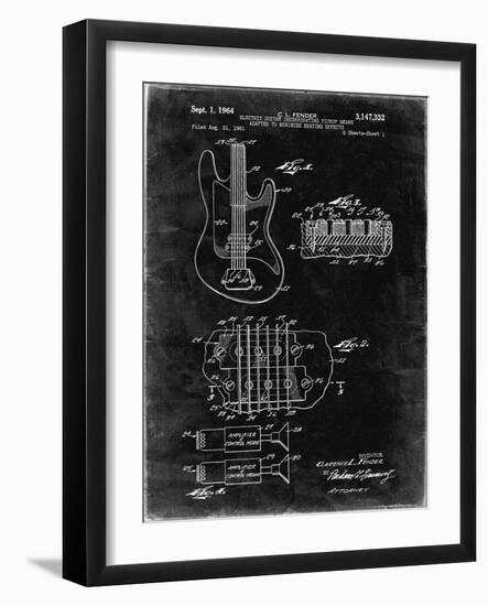 PP49 Black Grunge-Borders Cole-Framed Giclee Print