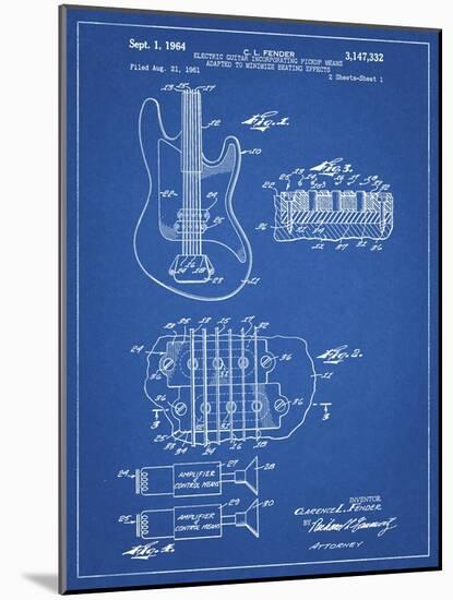 PP49 Blueprint-Borders Cole-Mounted Giclee Print