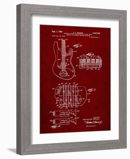 PP49 Burgundy-Borders Cole-Framed Giclee Print