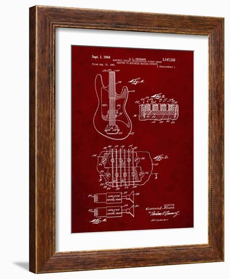 PP49 Burgundy-Borders Cole-Framed Giclee Print