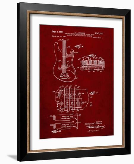 PP49 Burgundy-Borders Cole-Framed Giclee Print