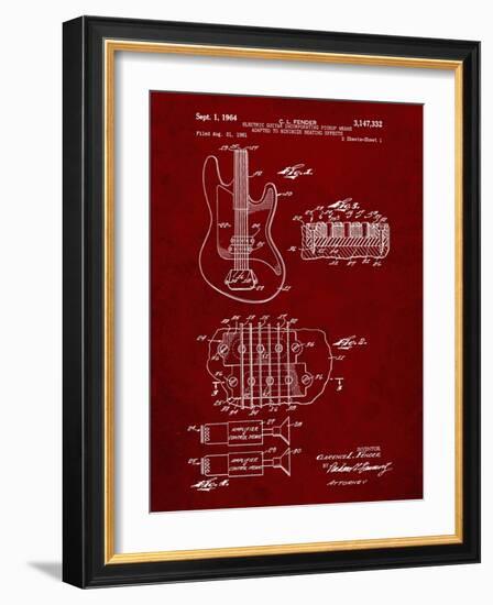 PP49 Burgundy-Borders Cole-Framed Giclee Print