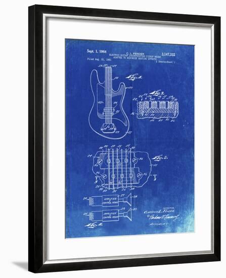 PP49 Faded Blueprint-Borders Cole-Framed Giclee Print