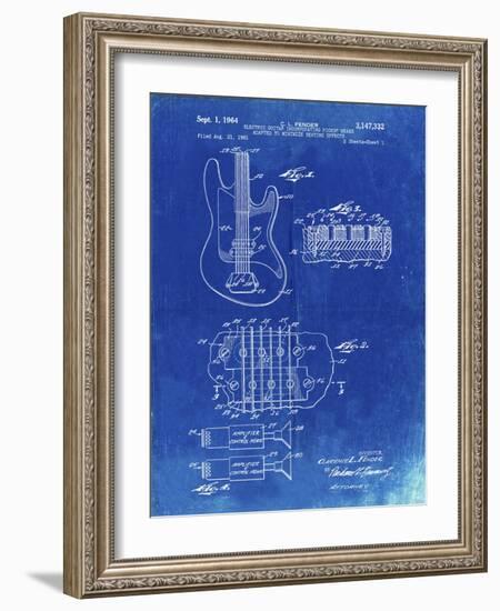 PP49 Faded Blueprint-Borders Cole-Framed Giclee Print