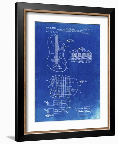 PP49 Faded Blueprint-Borders Cole-Framed Giclee Print