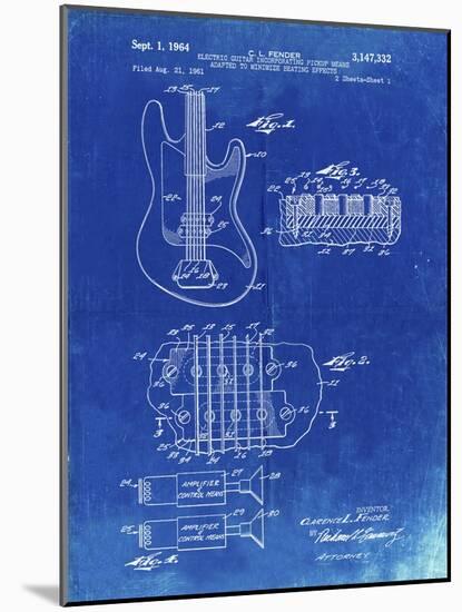 PP49 Faded Blueprint-Borders Cole-Mounted Giclee Print