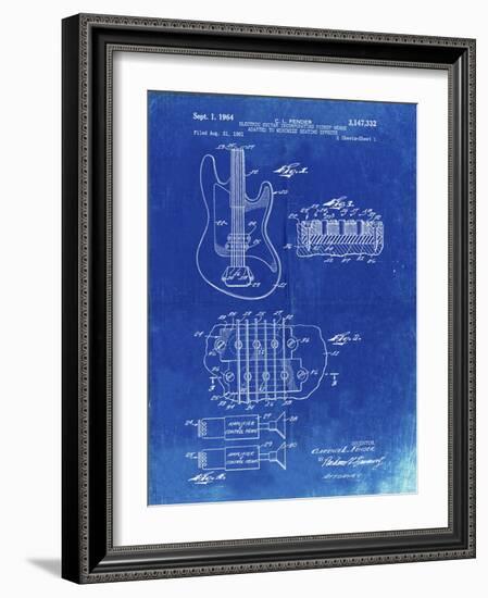 PP49 Faded Blueprint-Borders Cole-Framed Giclee Print