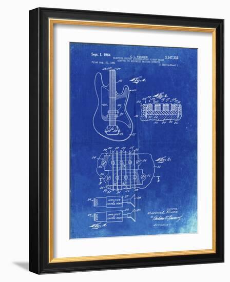 PP49 Faded Blueprint-Borders Cole-Framed Giclee Print