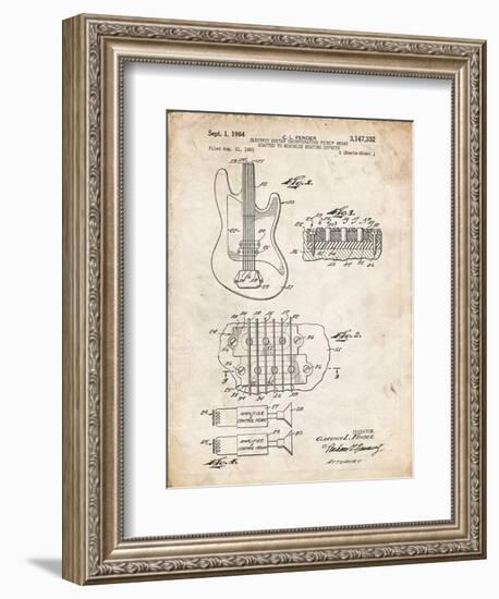 PP49 Vintage Parchment-Borders Cole-Framed Giclee Print