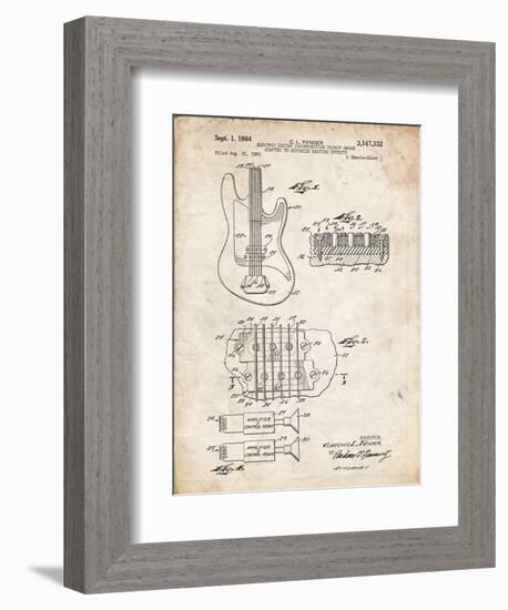 PP49 Vintage Parchment-Borders Cole-Framed Giclee Print