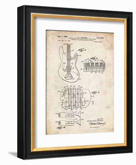 PP49 Vintage Parchment-Borders Cole-Framed Giclee Print