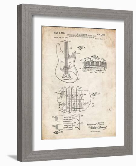 PP49 Vintage Parchment-Borders Cole-Framed Giclee Print