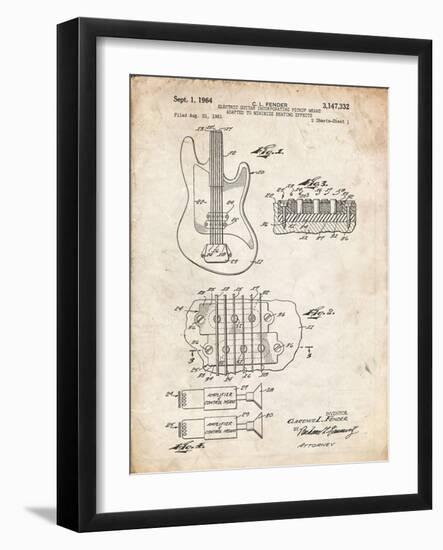 PP49 Vintage Parchment-Borders Cole-Framed Giclee Print