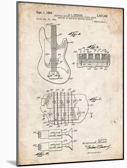 PP49 Vintage Parchment-Borders Cole-Mounted Giclee Print