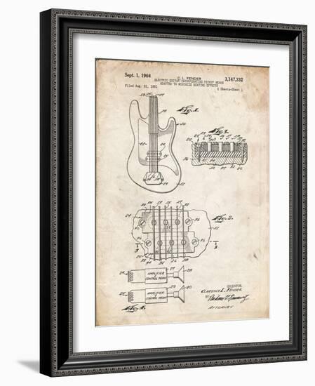 PP49 Vintage Parchment-Borders Cole-Framed Giclee Print