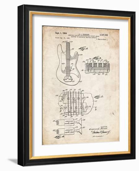 PP49 Vintage Parchment-Borders Cole-Framed Giclee Print