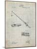 PP490-Antique Grid Parchment Fishing Rod and Reel 1884 Patent Poster-Cole Borders-Mounted Giclee Print