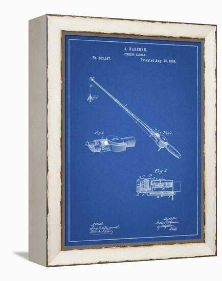 PP490-Blueprint Fishing Rod and Reel 1884 Patent Poster-Cole Borders-Framed Premier Image Canvas
