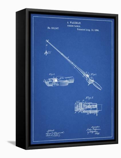 PP490-Blueprint Fishing Rod and Reel 1884 Patent Poster-Cole Borders-Framed Premier Image Canvas