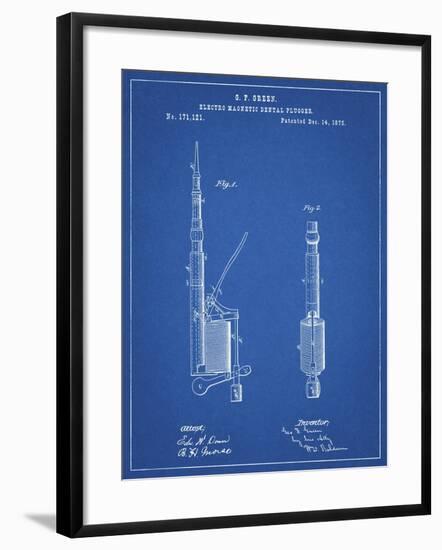 PP491-Blueprint Dentist Drill Patent Poster-Cole Borders-Framed Giclee Print