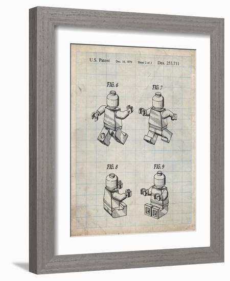 PP50 Antique Grid Parchment-Borders Cole-Framed Giclee Print