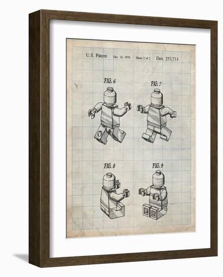 PP50 Antique Grid Parchment-Borders Cole-Framed Giclee Print