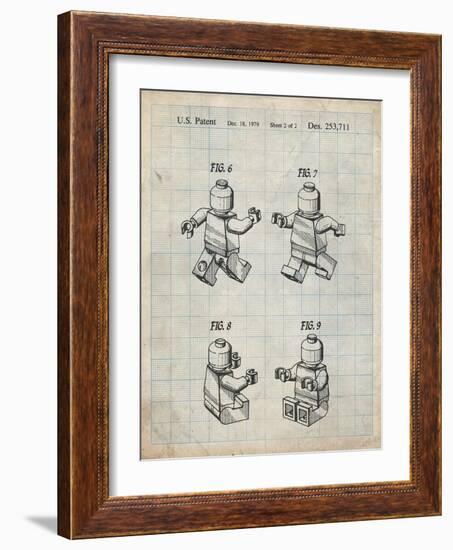 PP50 Antique Grid Parchment-Borders Cole-Framed Giclee Print