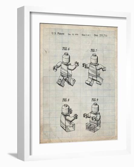 PP50 Antique Grid Parchment-Borders Cole-Framed Giclee Print