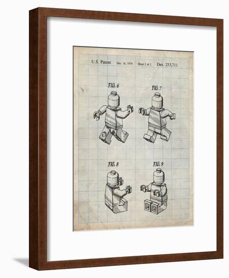 PP50 Antique Grid Parchment-Borders Cole-Framed Giclee Print