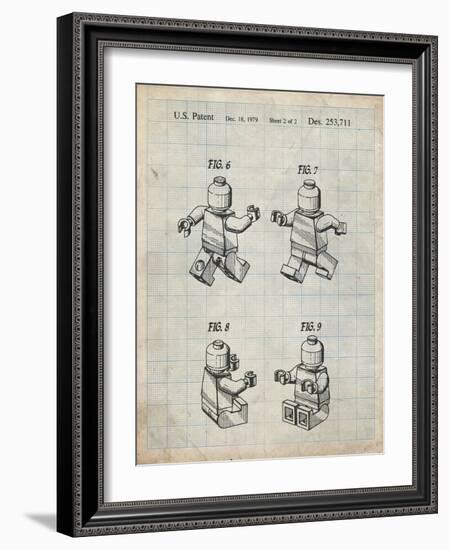 PP50 Antique Grid Parchment-Borders Cole-Framed Giclee Print