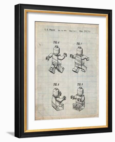 PP50 Antique Grid Parchment-Borders Cole-Framed Giclee Print