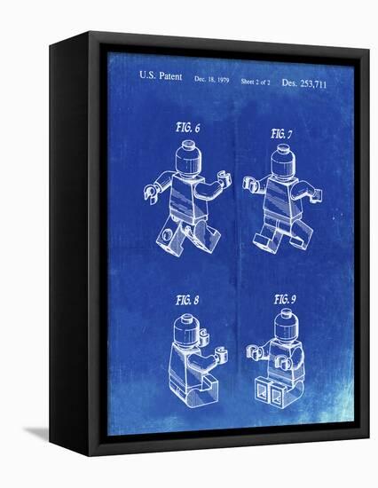 PP50 Faded Blueprint-Borders Cole-Framed Premier Image Canvas