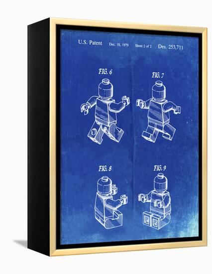 PP50 Faded Blueprint-Borders Cole-Framed Premier Image Canvas