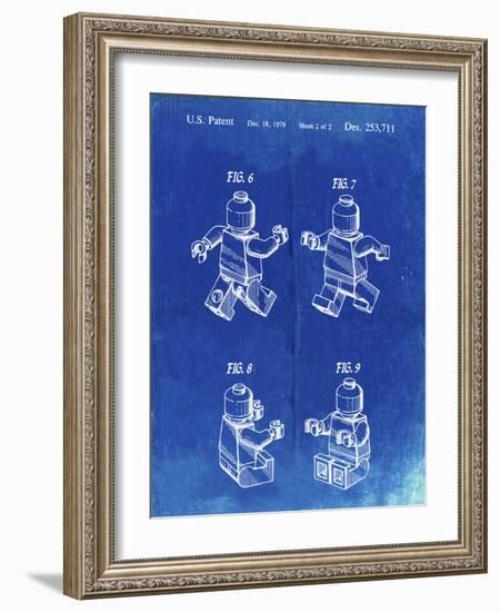 PP50 Faded Blueprint-Borders Cole-Framed Giclee Print