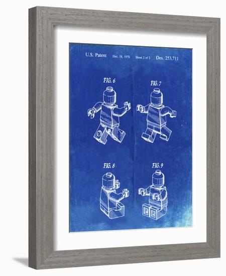 PP50 Faded Blueprint-Borders Cole-Framed Giclee Print